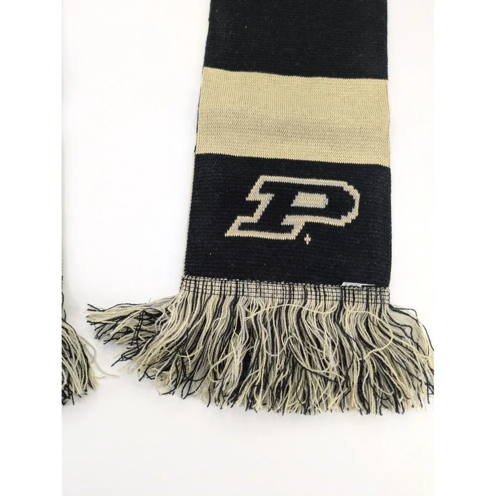 NCAA Purdue University Boilermakers Knit Scarf‎ Fringe Winter Football